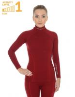 Brubeck Футболка женская дл.рукав Wool Merino 78% Бордо в Саратове