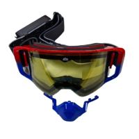 AiM Очки снегоходные с магнитной линзой и подогревом (PRO) 31-107 Accu Heated Red-Blue Glossy в Саратове