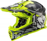LS2 Шлем MX437 Fast Mini Crusher Черно-желтый в Саратове