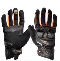 Sweep Перчатки кожаные+текстиль Hammer Black/Orange в Саратове