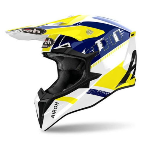 Airoh Мотошлем Wraaap Feel Yellow/Blue Gloss в Саратове
