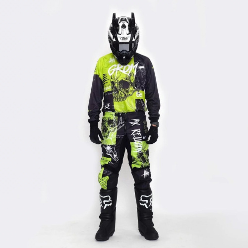 Grom Штаны кроссовые MX Religion lime в Саратове
